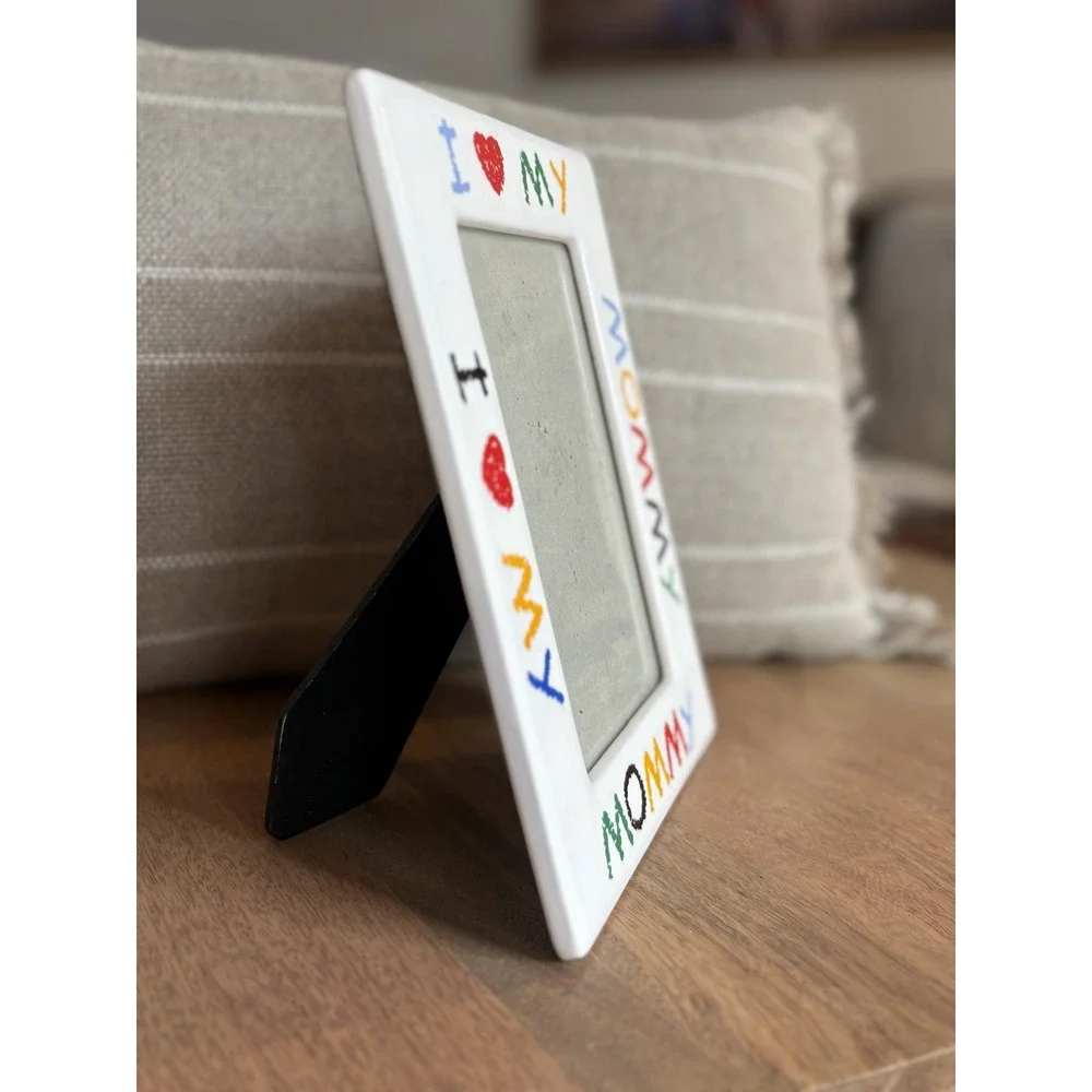 I Love My Mommy Vintage 90s Picture Frame White Multi Color Crayons 4x6 7151-46